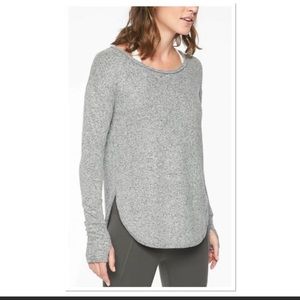 Athleta Lombard Long Sleeve Heather Gray Top